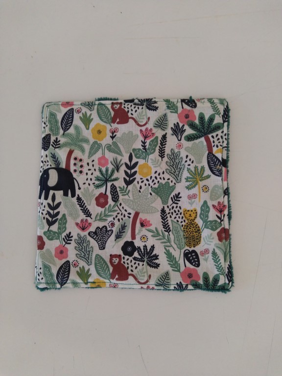 Lingettes en micro éponges de bambou et cotons imprimés