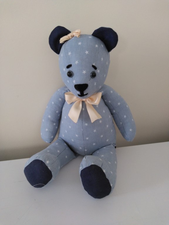 Nounours coton bleu étoiles