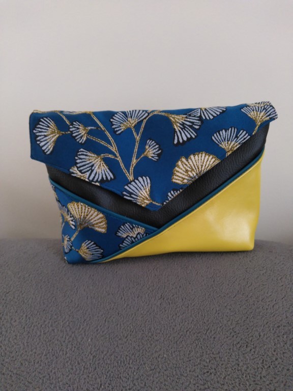 Pochette à poser Ginko bleu