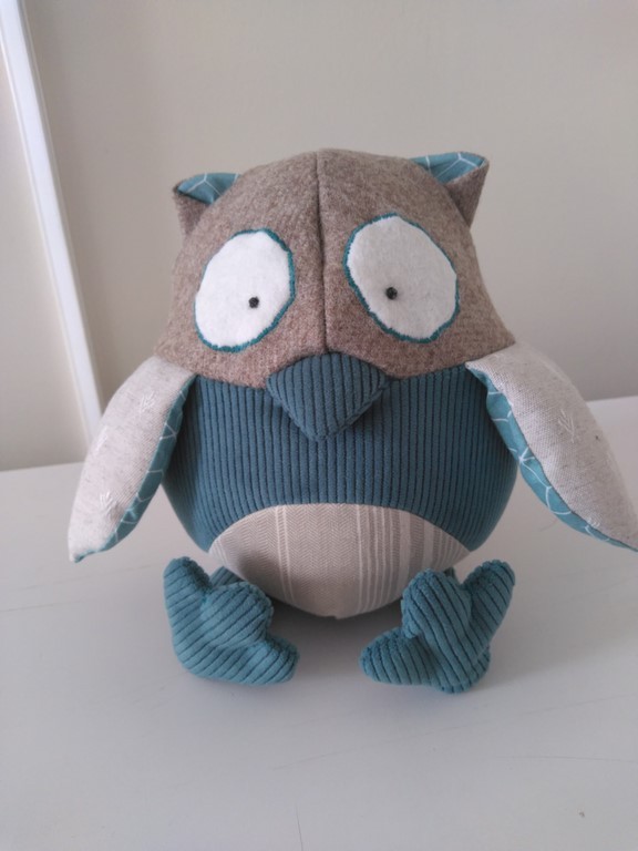 Chouette bleue turquoise