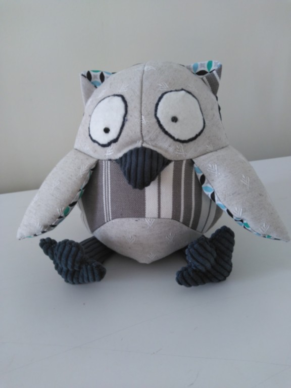 Chouette multi-matières bleu foncé et coutil