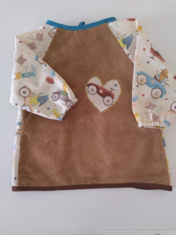 Bavoir tablier voitures anciennes 6/18 mois