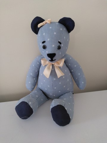 Nounours coton bleu étoiles 