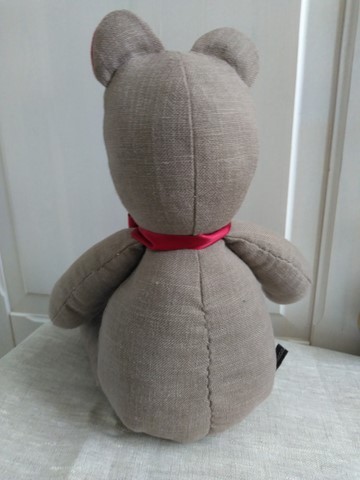 Nounours lin taupe et suédine 