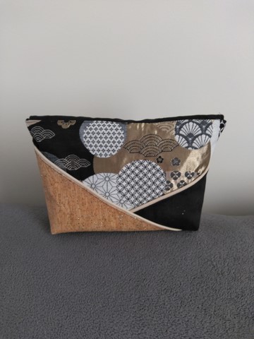 Pochette à poser cercles noirs, blancs et or