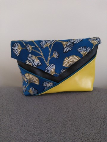 Pochette à poser Ginko bleu