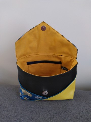 Pochette à poser Ginko bleu