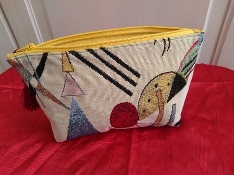 Trousse à maquillage "abstrait" multicolore Jaune