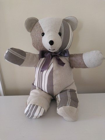 Nounours multi matières coutil gris