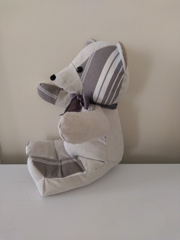 Nounours multi matières coutil gris