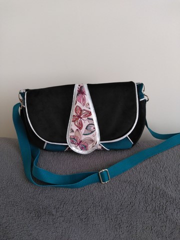 Sac velours et jacquard papillons