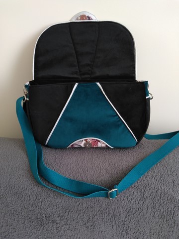 Sac velours et jacquard papillons