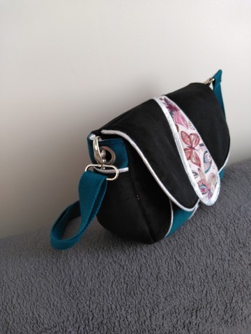 Sac velours et jacquard papillons