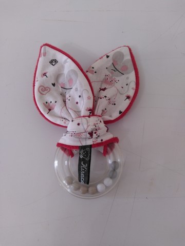 Hochet oreilles de lapin imprimé souris danseuses