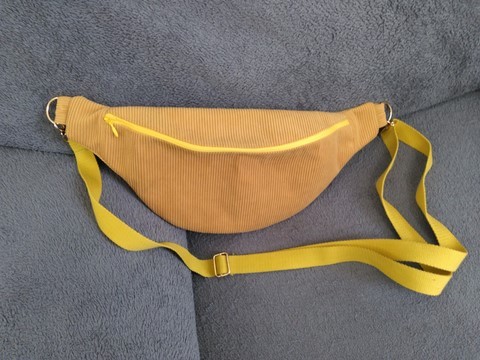 Sac banane Velours côtelé jaune