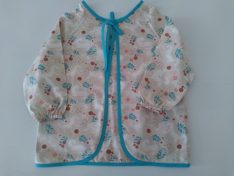 Bavoir tablier rose licornes 2/5 ans