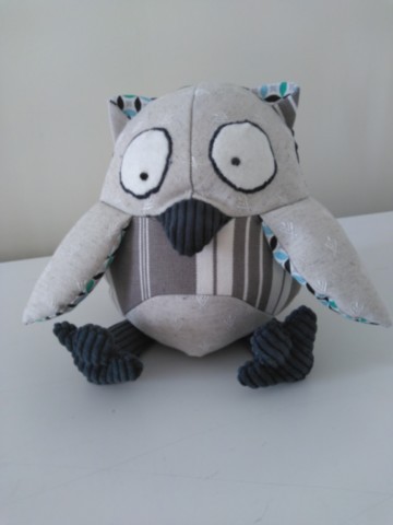 Chouette multi-matières bleu foncé et coutil