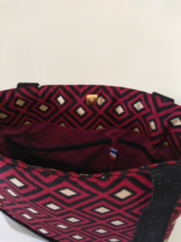 Sac cabas rouge et lurex or