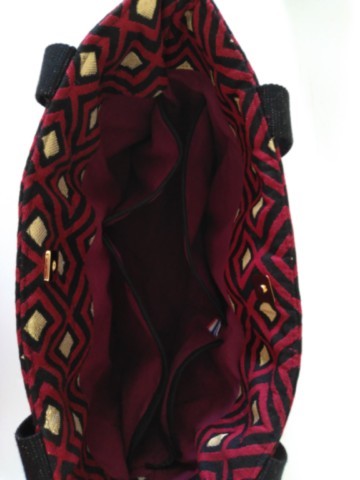 Sac cabas rouge et lurex or