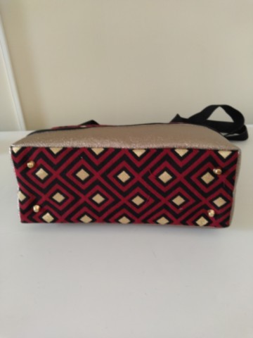 Sac cabas rouge et lurex or